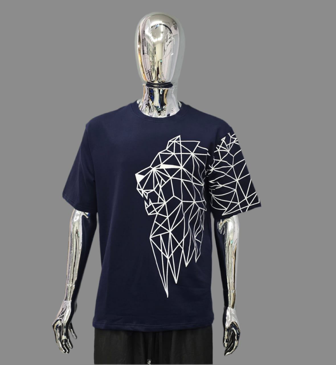 Lion Geometric Oversized Printed Unisex Tee