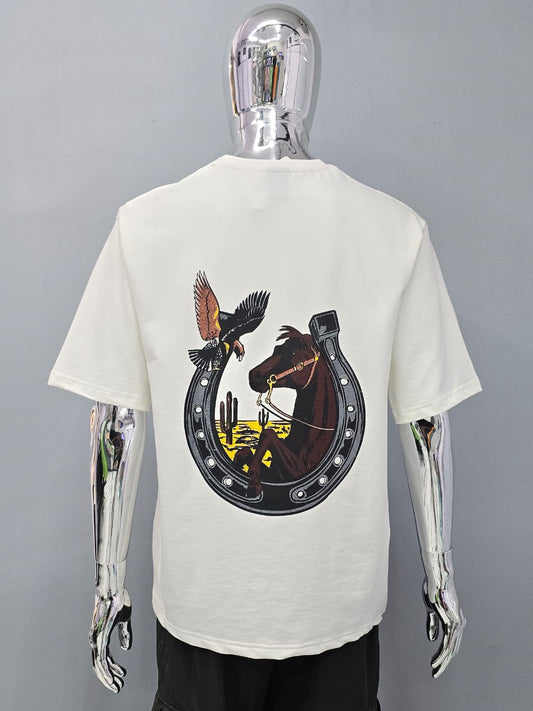 Vintage Horseshoe Oversized Unisex Tee