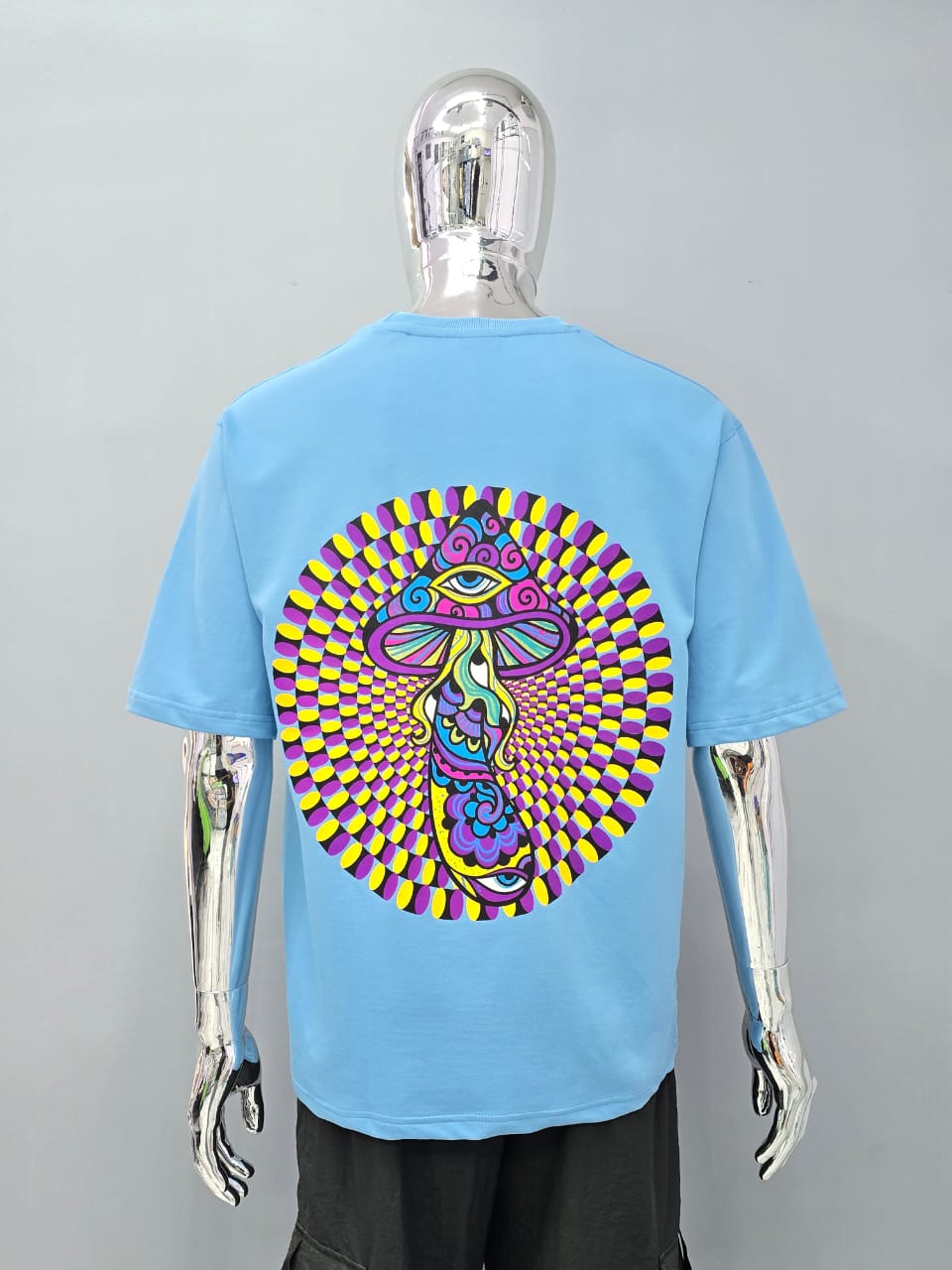 Third Eye Magic Mushroom Illusion Oversized Unisex Tee