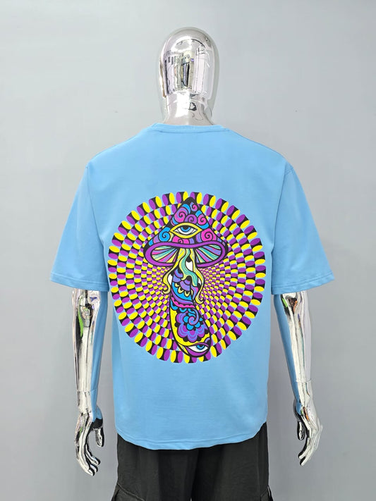 Third Eye Magic Mushroom Illusion Oversized Unisex Tee